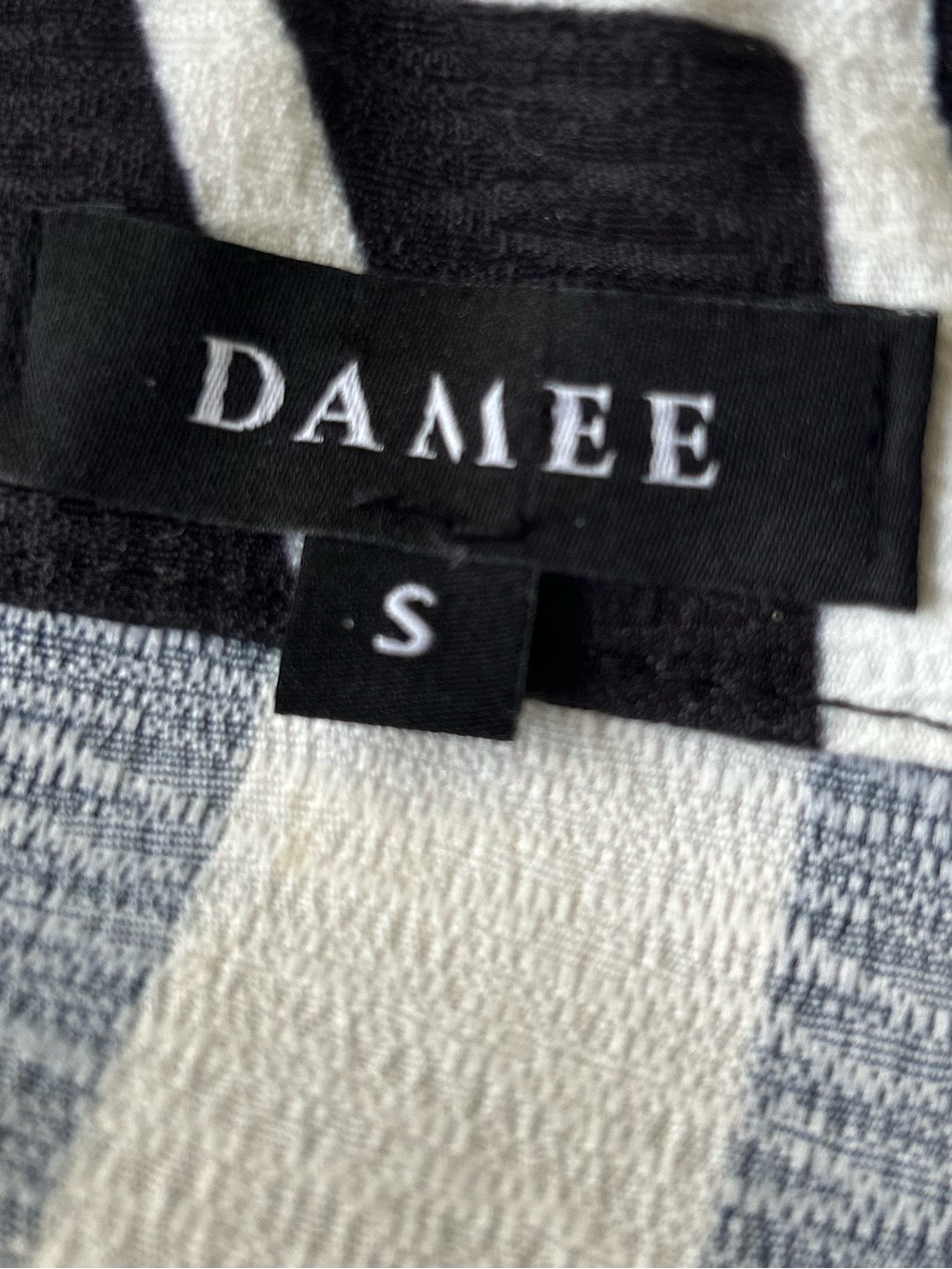 Damee Swing Jacket Black Ivory Abstract Geometric Wire Collar Artsy Excellent S - Picture 6 of 9